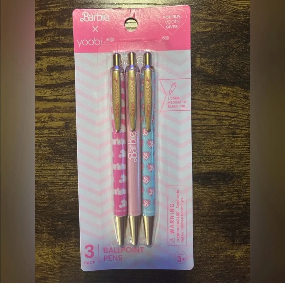 Barbie Yoobi Spiral Notebook & Pink and Blue Pen Trio - Picture 2 of 9